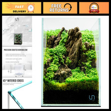 10.6GAL Rimless Fish Tank - Low Iron Glass, 5mm Thickness, Leveling Mat, 45 Mit