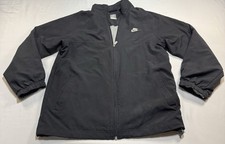 VINTAGE Nike Windbreaker Jacket Mens Large Black Lined Track Swoosh 90s