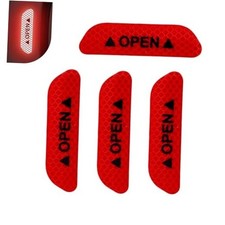 4PCS Car Door Open Warning Reflective Stickers, Night Visibility Car Door Red