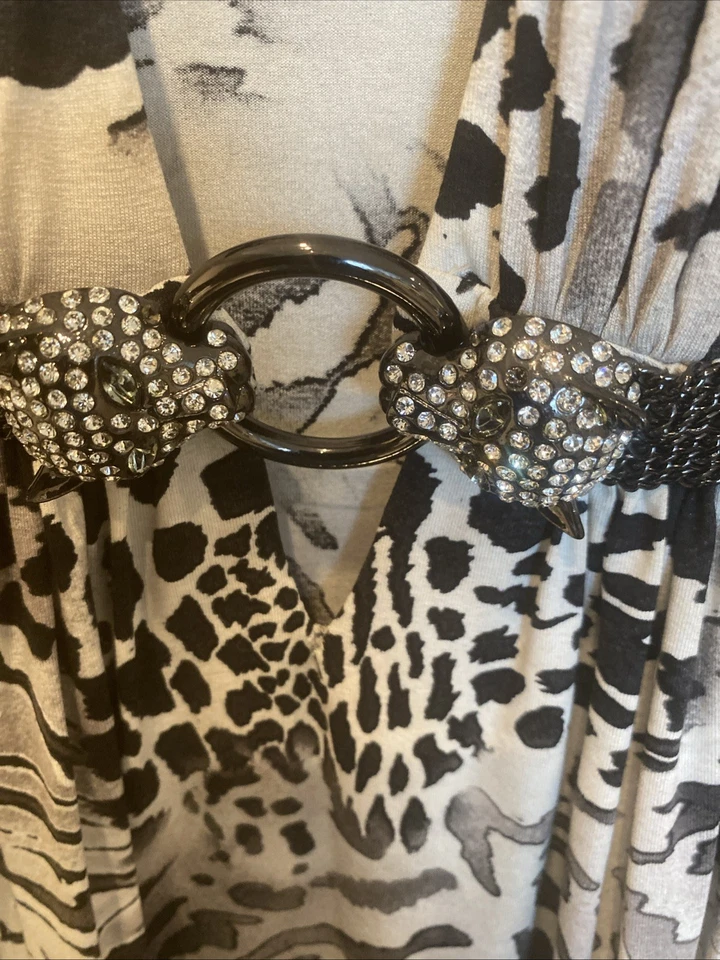 Ropa Top Marca Sky Cinturón SEXY Estampado Animal Vegas Fiesta Cóctel Med BLING Foto 3 de 4