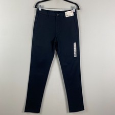 Uniqlo Chino Pants Mens Size 29x34 Slim Fit Navy Cotton Flat Front