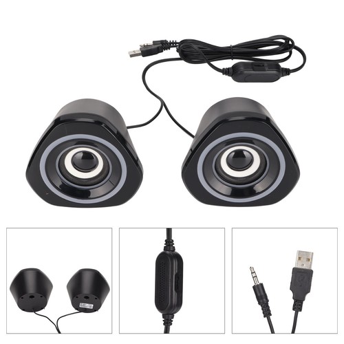 Computer Speakers Small USB Powered Plug And Play Wired Desktop Speakers With CB - Afbeelding 20 van 28