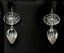 Rock crystal earrings 925 sterling silver art...