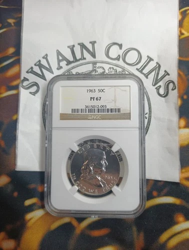 1963 50C  Franklin Half Dollar PF67 NGC. ES109