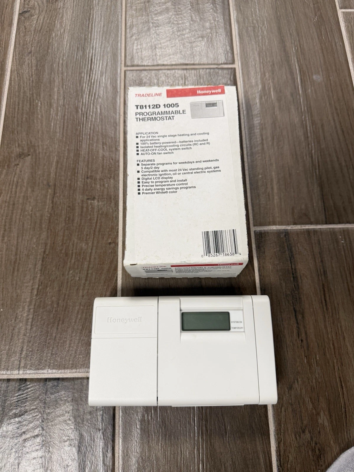 Honeywell T8112D 1005 White Digital Display Electronic Programmable Thermostat