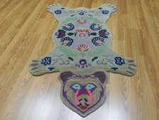 Tibetan Bear Rug Shape Handmade Kids Boho Rug Aesthetic Rug 3x5 Ft