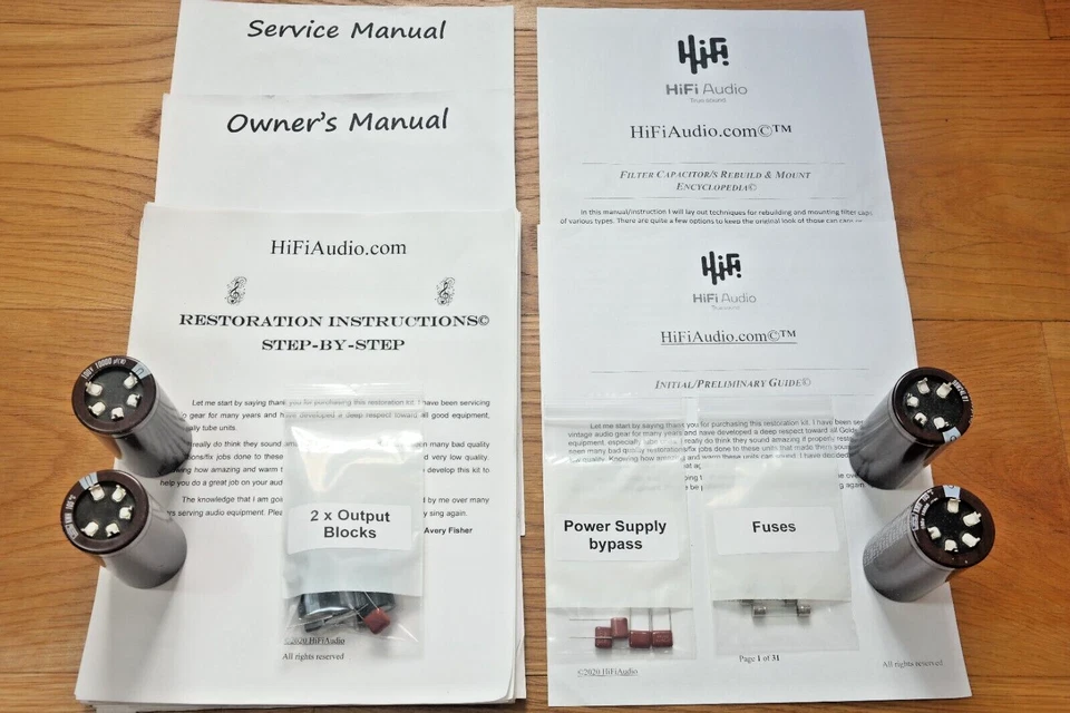 Adcom GFA-545-II restoration recap service kit repair filter capacitor rebuild - Image 2 of 4