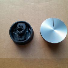 x 2 Lamona Gas Hob Control Knob Silver & Black Rotary Dial - Models below, USED