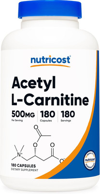 Nutricost Acetyl L-Carnitine (ALCAR) 500Mg, 180 Capsules, 180