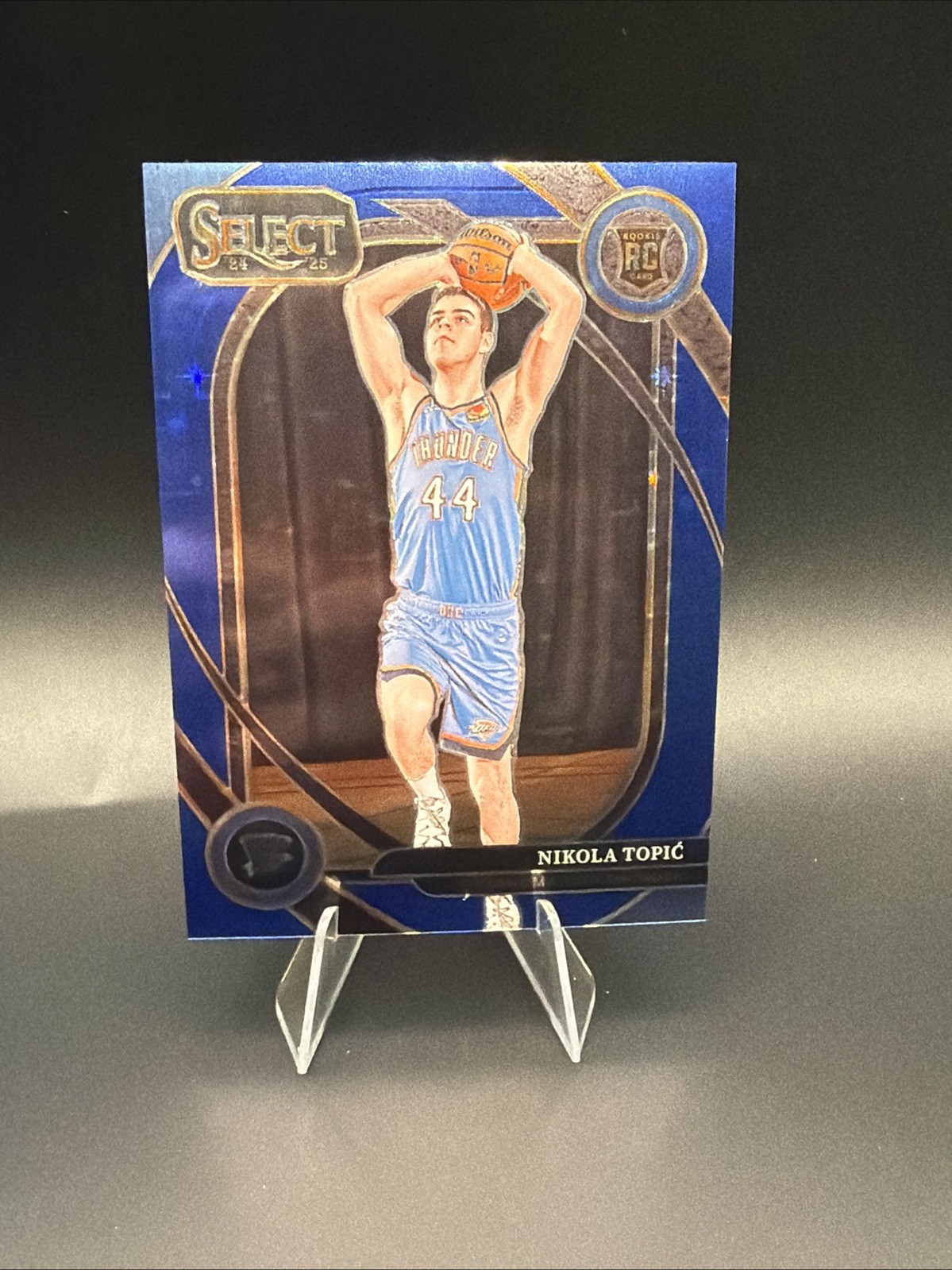 2024-25 Select Blue Prizm #286 Nikola Topic Thunder RC Rookie #15/20