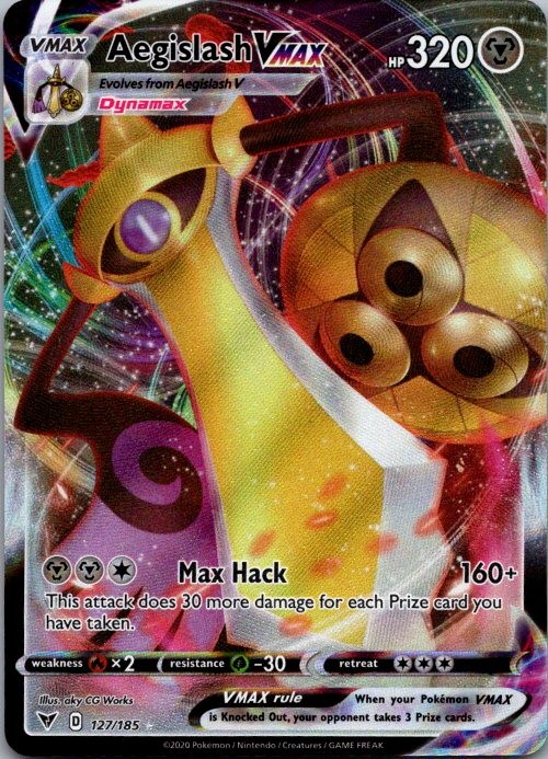 Aegislash VMAX SWSH04 127/185 NM Ultra Rare Holo