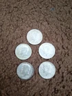 (LOT OF 5) 1964 US KENNEDY HALF DOLLAR, 90% SILVER COINS, 1.8 Troy Oz