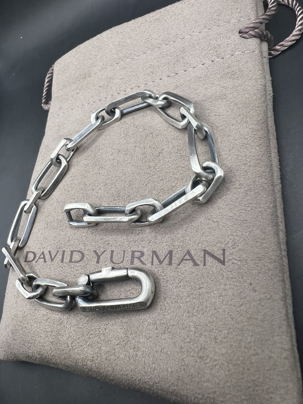 DAVID YURMAN Elongated Open Link Chain Bracelet Sterl… Gem