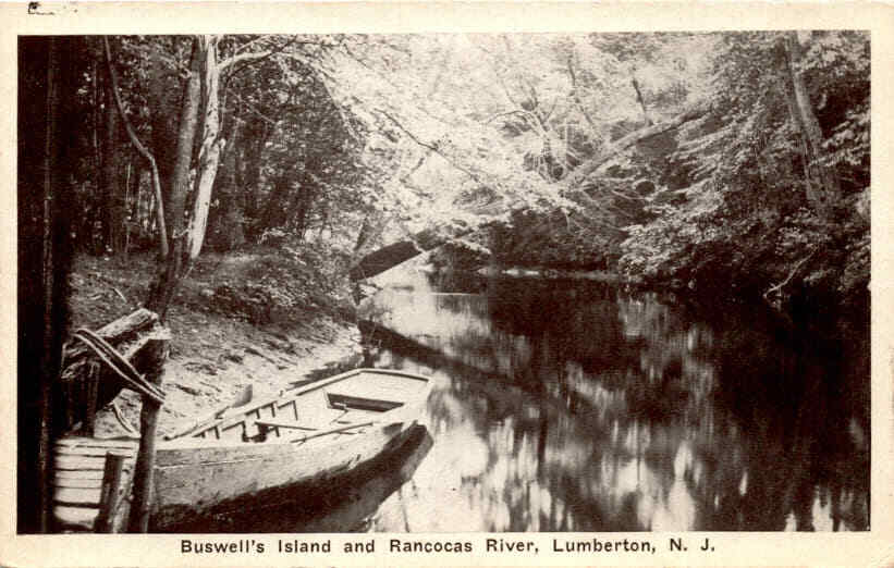 Buswell's Island, Rancocas River, Lumberton, N. J., Auburn Postcard