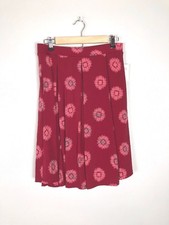LuLaRoe Red Patterned Pleated Skirt, Size M, NWT