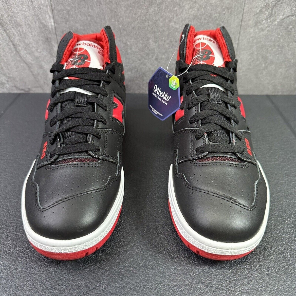 NEW BALANCE 650R SIZE 9.5 D BLACK RED LEATHER BASKETBALL SNEAKER BB650RBR NEW New Balance 650R Size 9.5 Mens Black Red Sneakers BB650RBR  main image 3