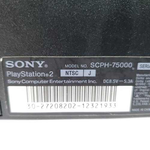 "Region Free" SONY Playstation 2 PS2 Slim Console SCPH-75000 Charcoal Black - Picture 5 of 18