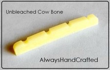 AlwaysHandCrafted Slotted UNBLEACHED BONE NUT made for Fender JAZZ Bass Guitar