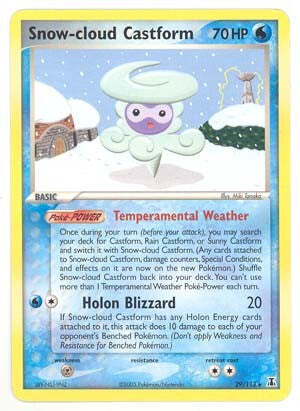 Pokemon EX Delta Species  29/113 Snow-cloud Castform Card