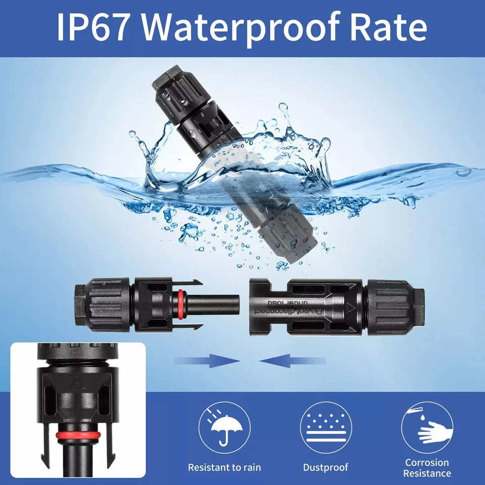 2-100Pairs Solar Panel Cable Connectors Compatible with MC4 2,5/4/6mm² IP67 Kits - Image 2 of 4