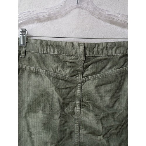 Free People Corduroy Mini Skirt Button Front Pockets Green Size 6 - Picture 4 of 10