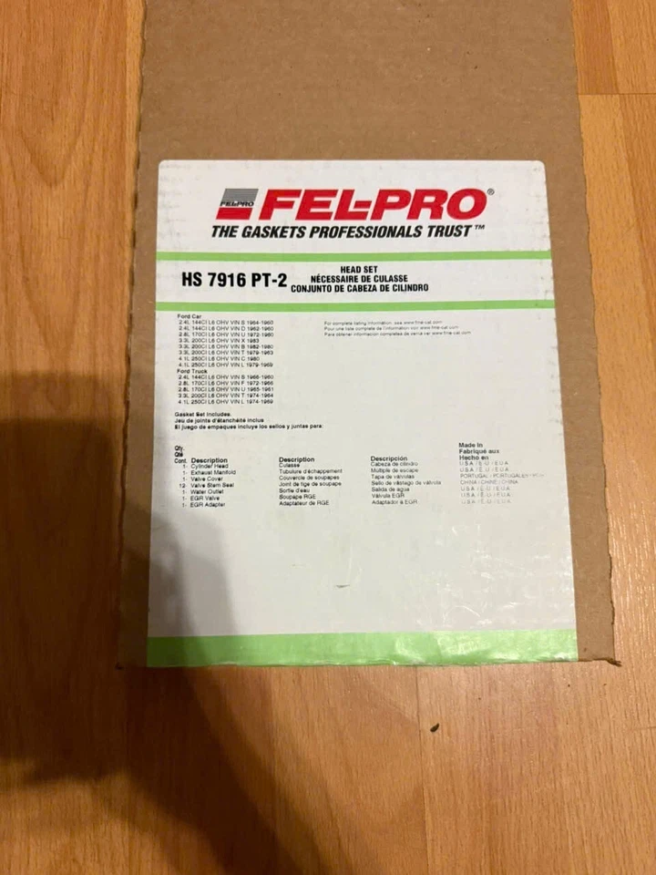 Juego de juntas de culata HS 7916 PT-2 Felpro para furgoneta Country Econoline E200 Foto 2 de 2