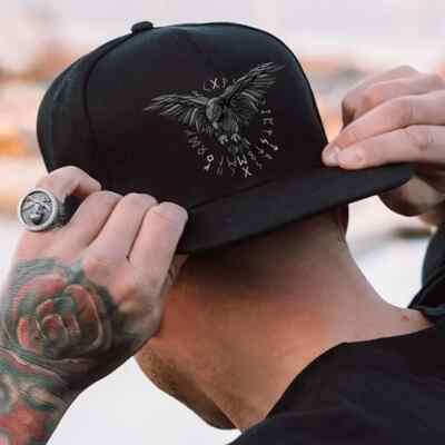 Wikinger Rabe Runen Cap Mütze Basecap Snapback Germanen Viking Trucker Biker