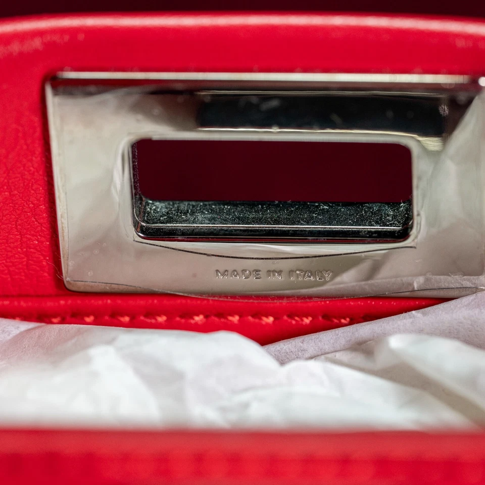 FENDI Red Peekaboo - Mini Bag / Lamb Leather *NEVER USED* MSRP $4900 - Image 3 of 4