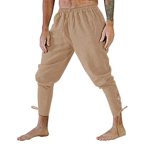 Mens Medieval Renaissance Pirate Pants Viking Gothic Costume Trousers Clothes - Picture 4 of 15