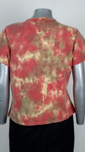 women's ROUTE 66 BLOUSE TOP Size 1X 100% cotton Short sleeve Abstract print - Picture 3 of 5