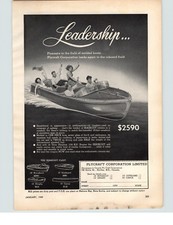 1949 PAPER AD Plycraft 18' Runabout 16' Canoe 15' Outboard Motor Boat