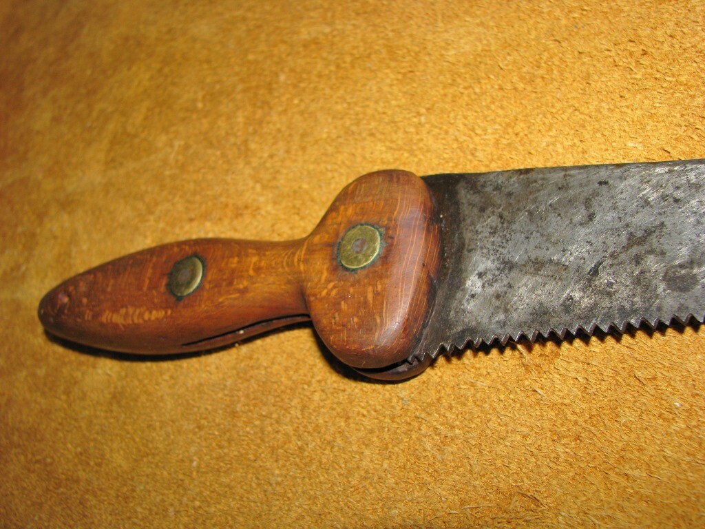 Vintage H & C Disston Wood Handle Knife / Saw 11 3/8" Blade Made in