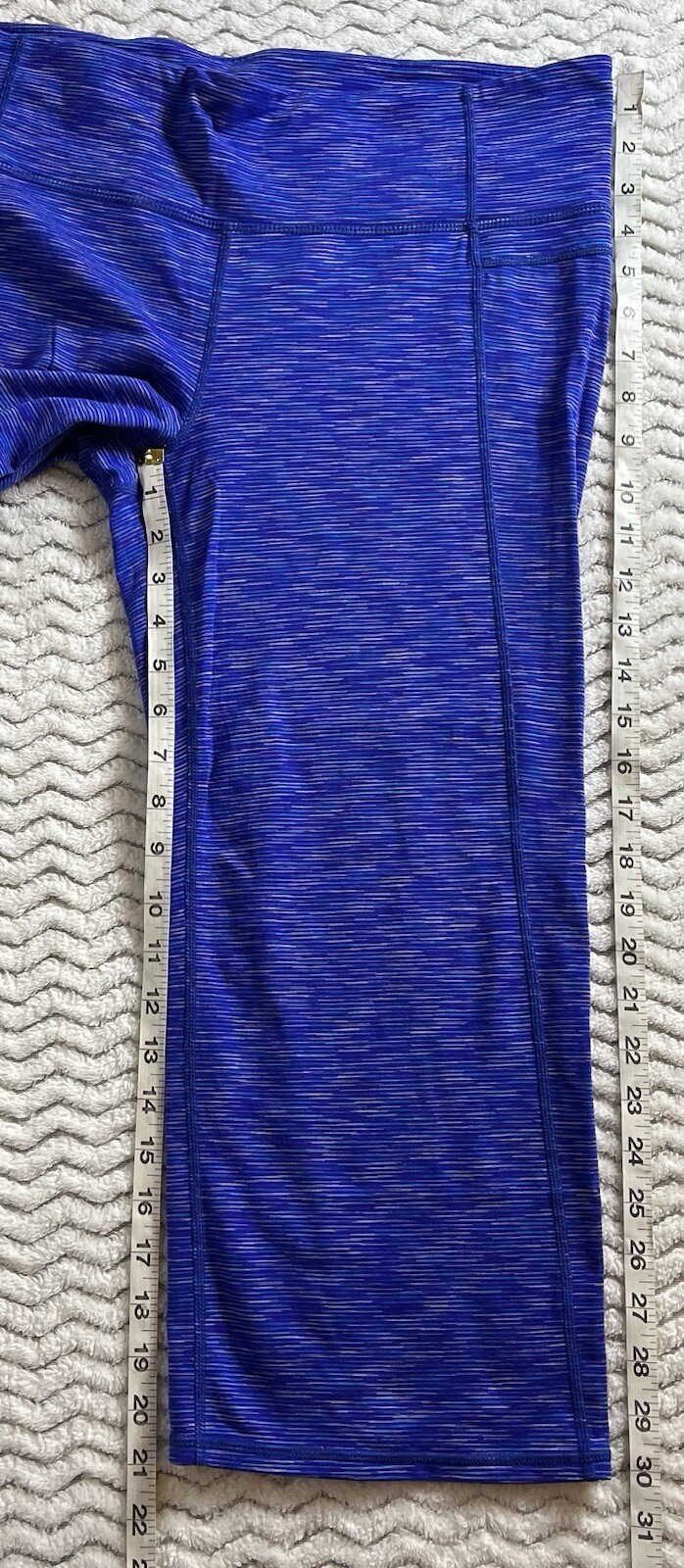 Athleta Blue Pull On Capri Split Hem Leggings Sz … - image 8