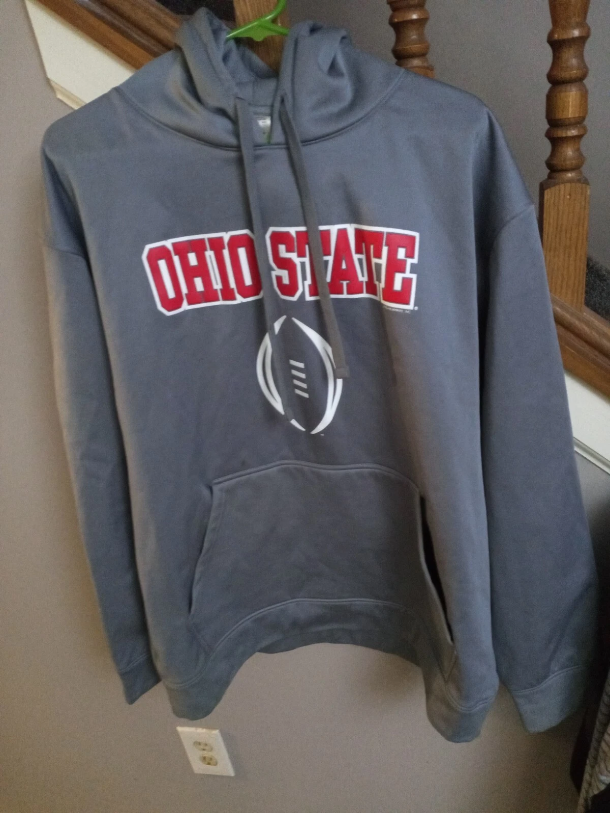 VETEMENTS Felpa con cappuccio Ohio State Buckeyes Playoff taglia XL grigia manica lunga usata
