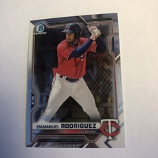 2021 Bowman Draft Chrome Base #BDC-55 Emmanuel Rodriguez - Minnesota Twins