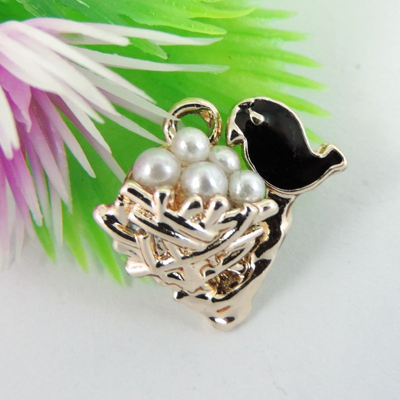 10 pcs Gold Tone Bird's nest Alloy Charm For Jewelry Making