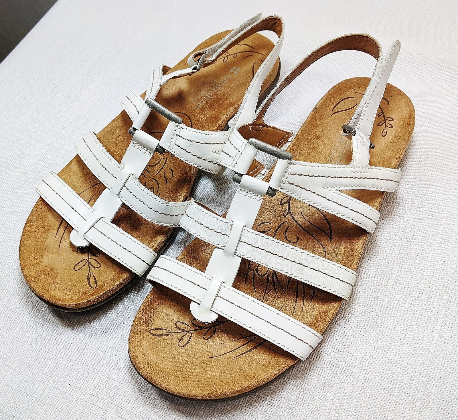 Naturalizer N5 Comfort White Leather Sandals US Women's Size 10 Wide | eBay