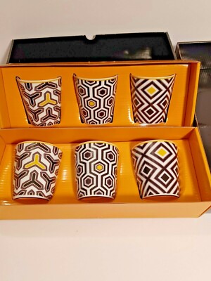 LA CHAISE LONGUE 2 Sets 6 Glasses Gobelets Eclektic Mix Paris France MCM Style