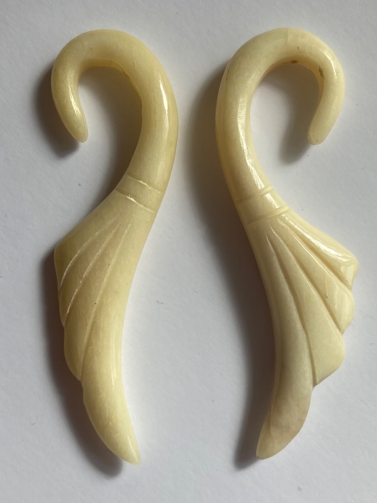 Ethically Sourced Bone Cream Stretcher Earrings 4… - image 1