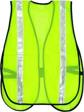 MCR Safety Hi-Vis Mesh Safety Vest – 100% Polyester with Reflective Strips