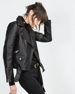 zara quilted leather jacket