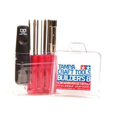 Tamiya 74023 Baumeister 8-teiliges Schraubendreher-Set KUNSTSTOFF MODELLSATZ HANDWERKWERKZEUGE