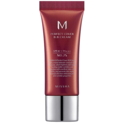 Missha M Perfect Cover BB Cream Farbton Warm Beige Nr. 25, 20 ml