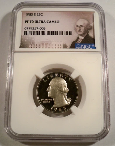 1983-S NGC PF70UCAM WASHINGTON QUARTER PROOF ULTRA CAMEO 25c PR 70 DC