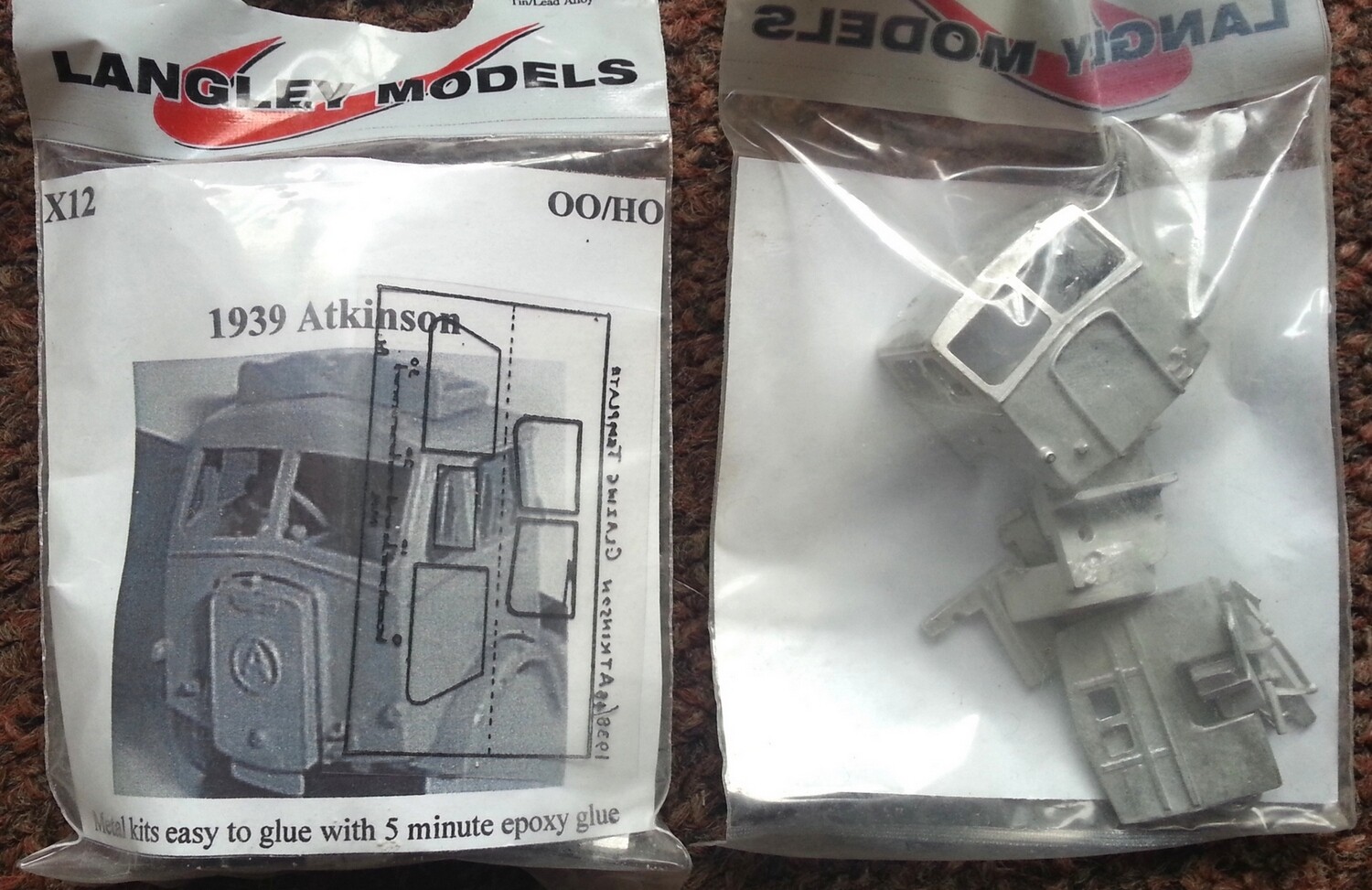 Atkinson cab 1939 X12 UNPAINTED OO Scale Langley Models Kit 1/76