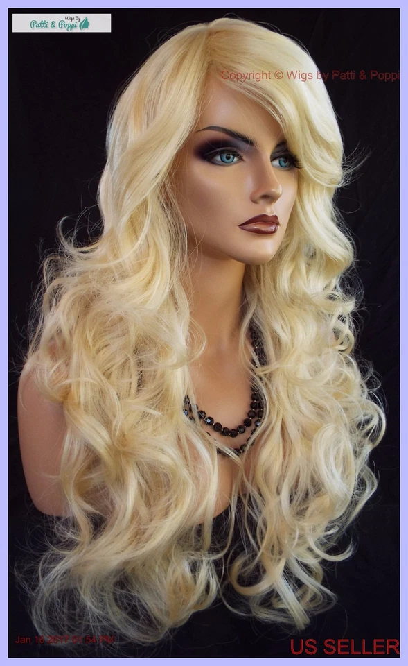 PELUCA LARGA ONDULADA SEGURA PARA EL CALOR PIEL RUBIA 613 *INCREÍBLE ESTILO SENSUAL 1138 Foto 4 de 4