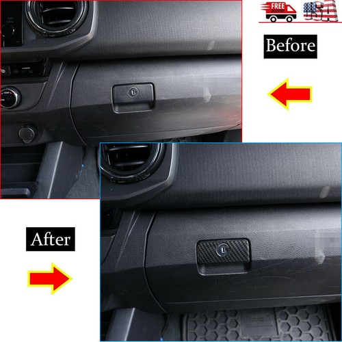 Carbon Fiber Co-drive Sundries Box Handle Trim Cover For Toyo*ta Tacoma 17-20 US - Bild 2 von 10