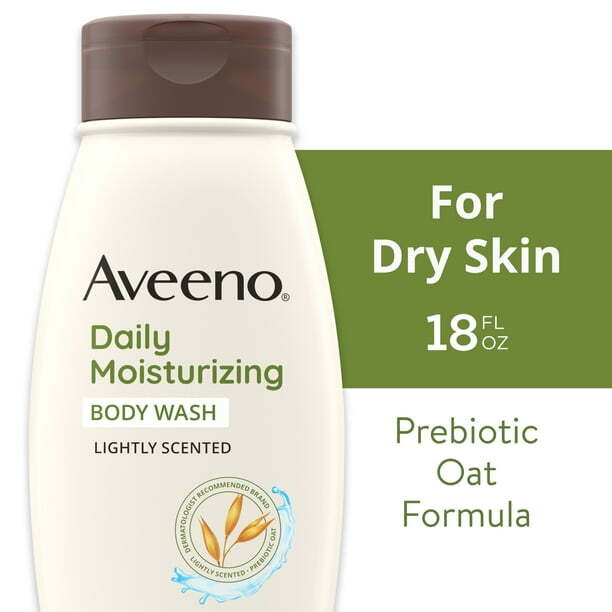 Aveeno Prebiotic Oat Body Wash for Dry Skin 18 oz Daily Moisturizing Shower Gel