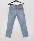 Women's Gucci Big Logo Cotton Blue Denim Slim Jeans Size W25 Gucci Leather Patch