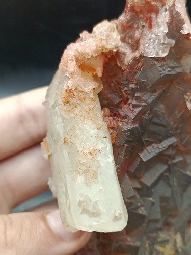 360g Natural Fluorite Mineral Specimen Rare Dual Sided With Calcite Crystal - Picture 12 of 24